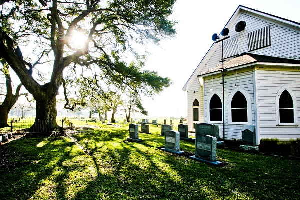 Gulf Prairie Presbyterian Cemeteryin Jones Creek is the original burial site of Stephen F. Austin