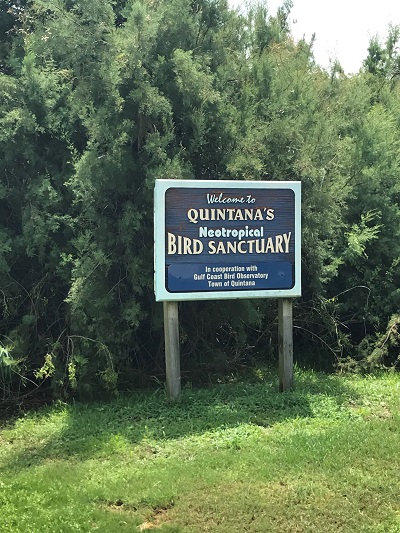 Quintana Bird Sanctuary Sign