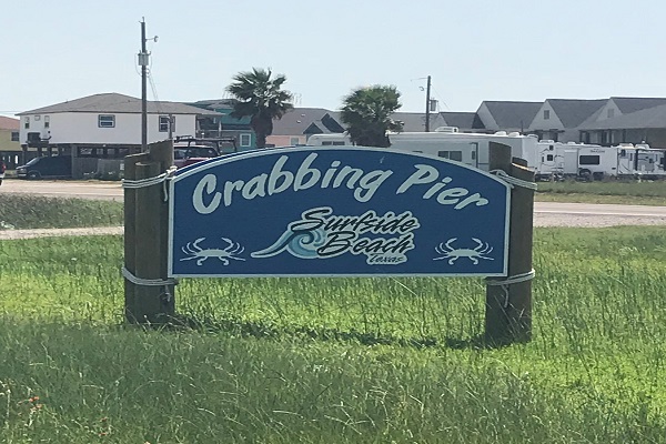 Surfside Crabbing Pier Sign