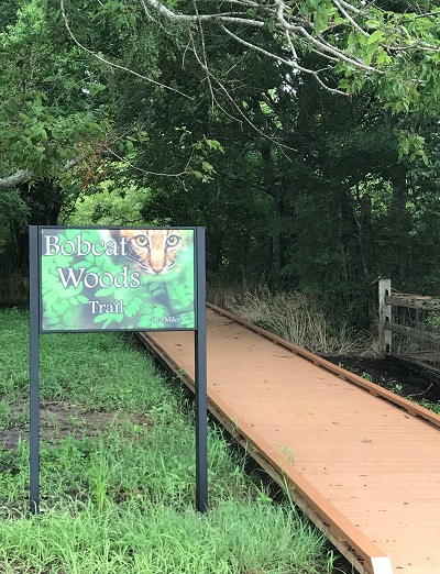 Bobcat Woods Trail Sign at San Bernard National Wildlife Refuge