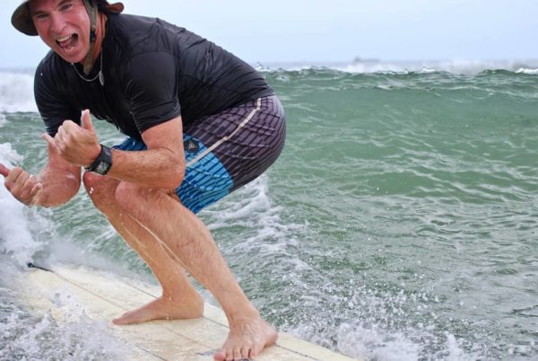 Surfing in Surfside Beach Texas